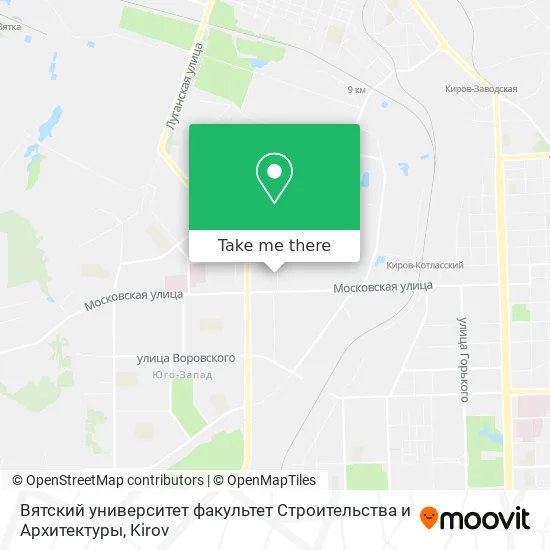 Вятский университет факультет Строительства и Архитектуры map