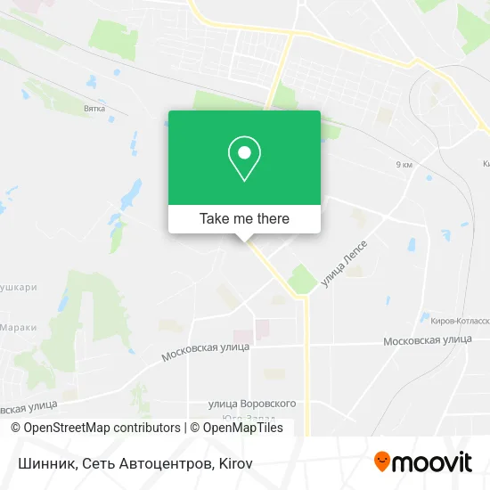Шинник, Сеть Автоцентров map