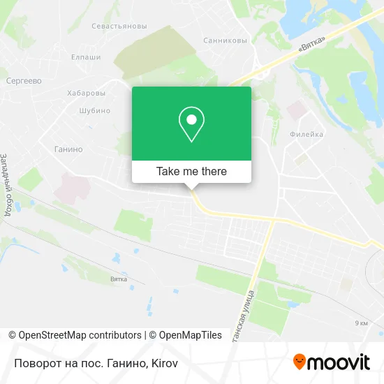 Поворот на пос. Ганино map