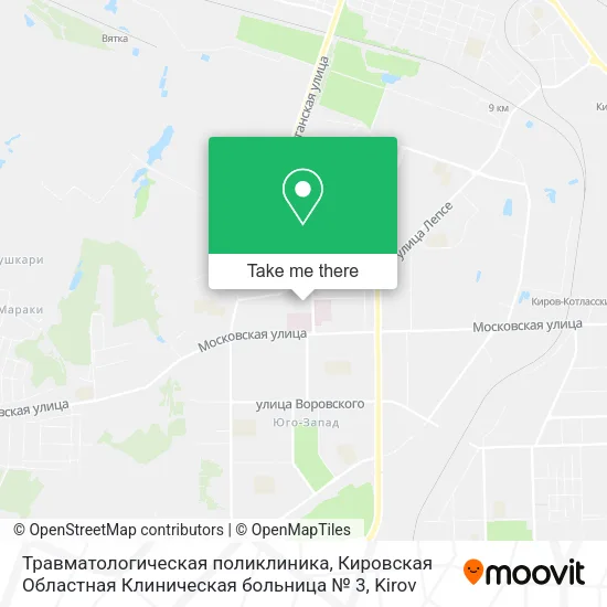 Травматологическая поликлиника, Кировская Областная Клиническая больница № 3 map