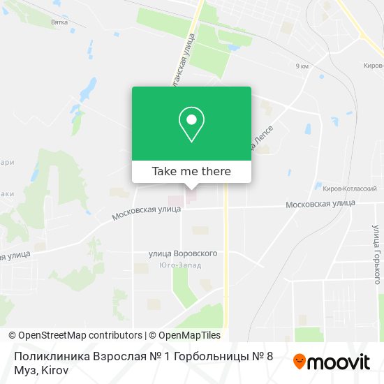 Поликлиника Взрослая № 1 Горбольницы № 8 Муз map