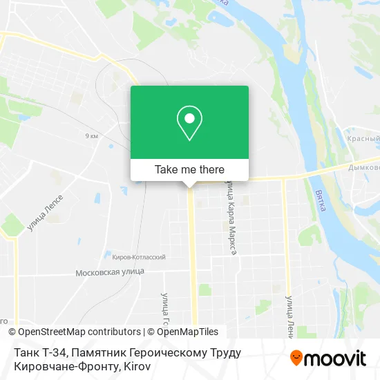 Танк Т-34, Памятник Героическому Труду Кировчане-Фронту map