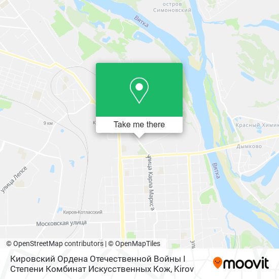 Кировский Ордена Отечественной Войны I Степени Комбинат Искусственных Кож map