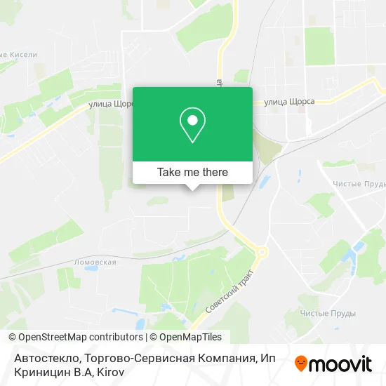 Автостекло, Торгово-Сервисная Компания, Ип Криницин В.А map