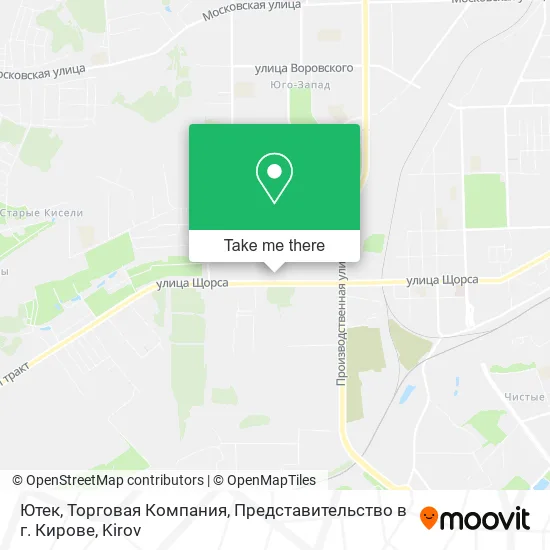 Ютек, Торговая Компания, Представительство в г. Кирове map