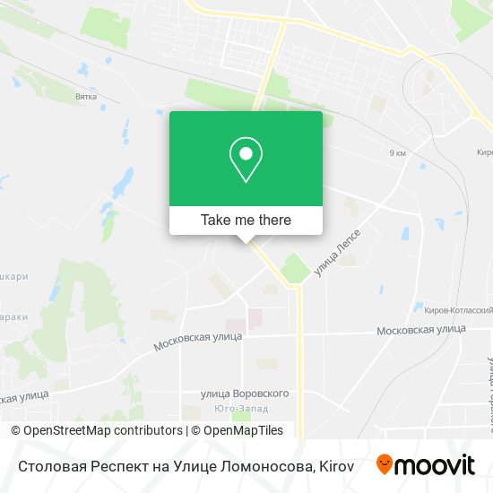 Столовая Респект на Улице Ломоносова map