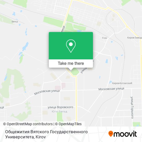 Общежития Вятского Государственного Университета map