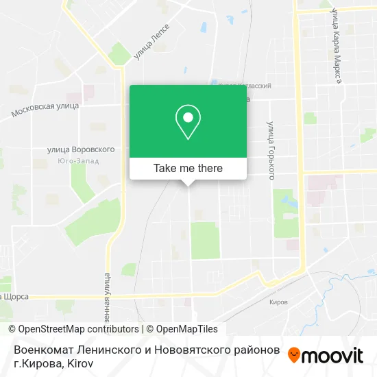Военкомат Ленинского и Нововятского районов г.Кирова map