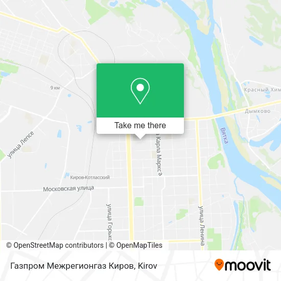 Газпром Межрегионгаз Киров map