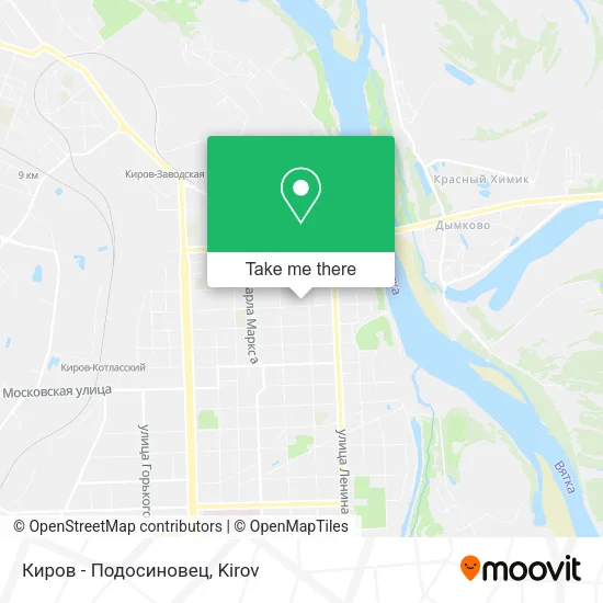 Киров - Подосиновец map