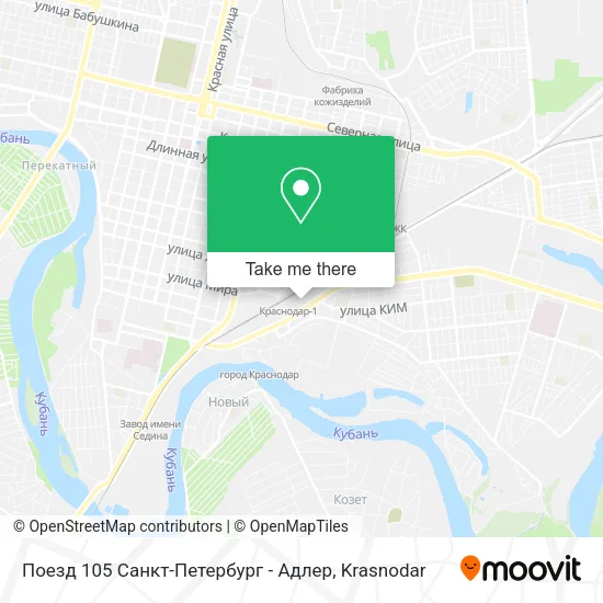 Поезд 105 Санкт-Петербург  - Адлер map