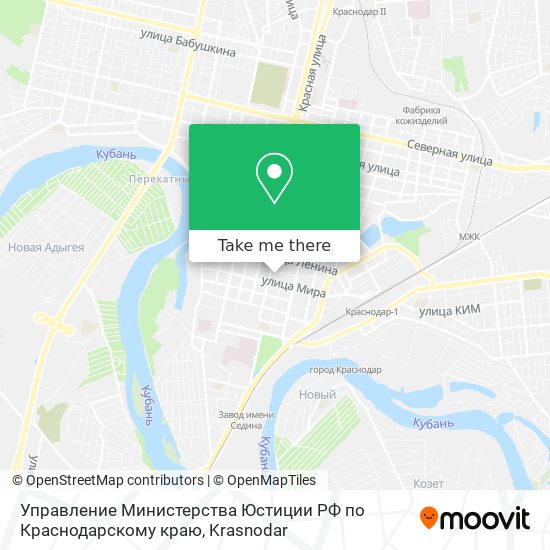 Управление Министерства Юстиции РФ по Краснодарскому краю map