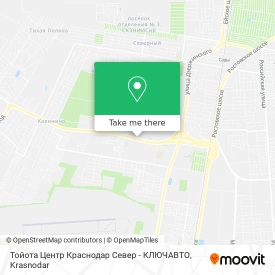 Тойота Центр Краснодар Север - КЛЮЧАВТО map