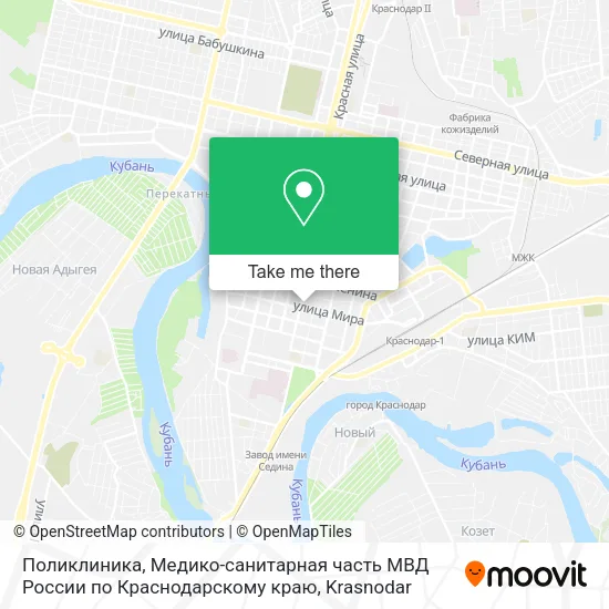 Поликлиника, Медико-санитарная часть МВД России по Краснодарскому краю map