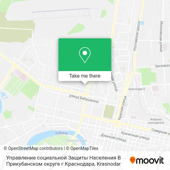 Управление социальной Защиты Населения В Прикубанском округе г.Краснодара map