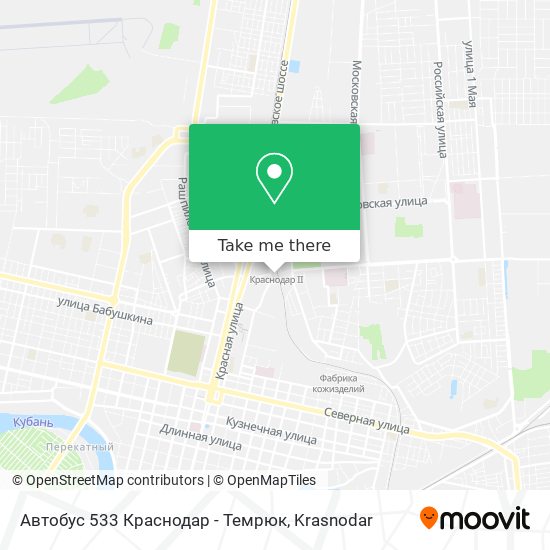 Автобус 533 Краснодар - Темрюк map