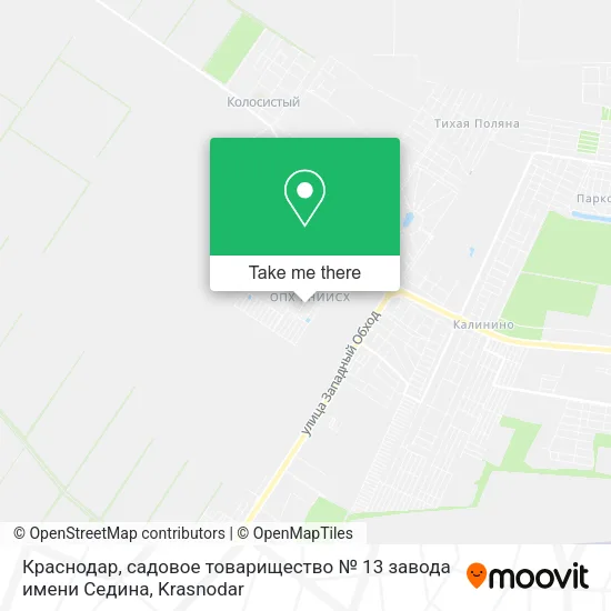 Краснодар, садовое товарищество № 13 завода имени Седина map