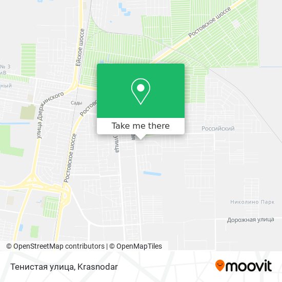 Тенистая улица map