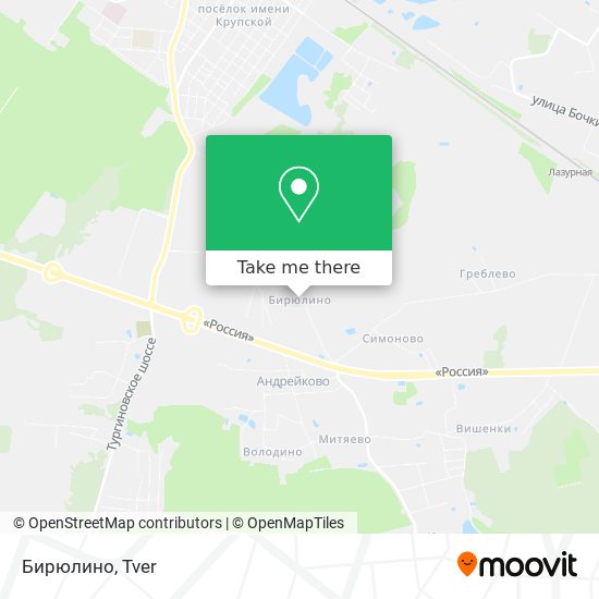 Бирюлино map