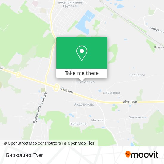 Бирюлино map