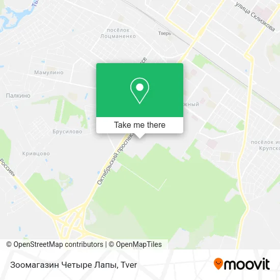 Зоомагазин  Четыре Лапы map