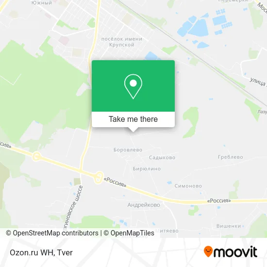 Ozon.ru WH map