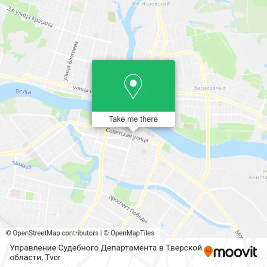 Управление Судебного Департамента в Тверской области map