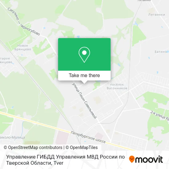 Управление ГИБДД Управления МВД России по Тверской Области map