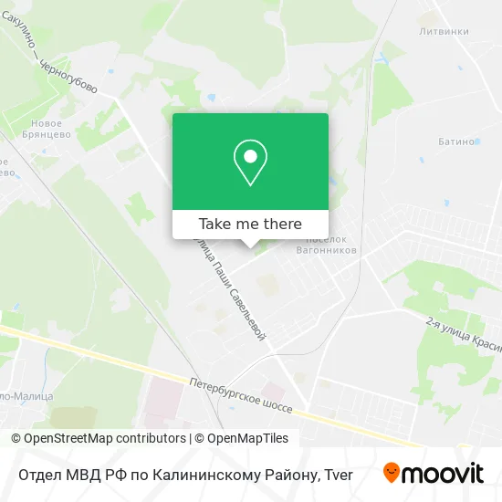 Отдел МВД РФ по Калининскому Району map