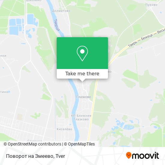 Поворот на Змеево map