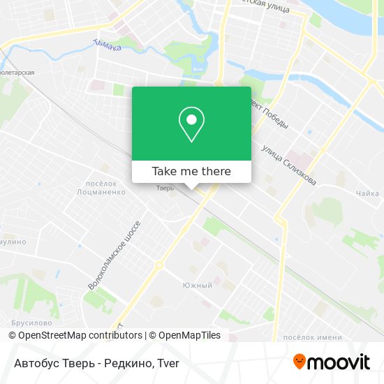 Автобус Тверь - Редкино map