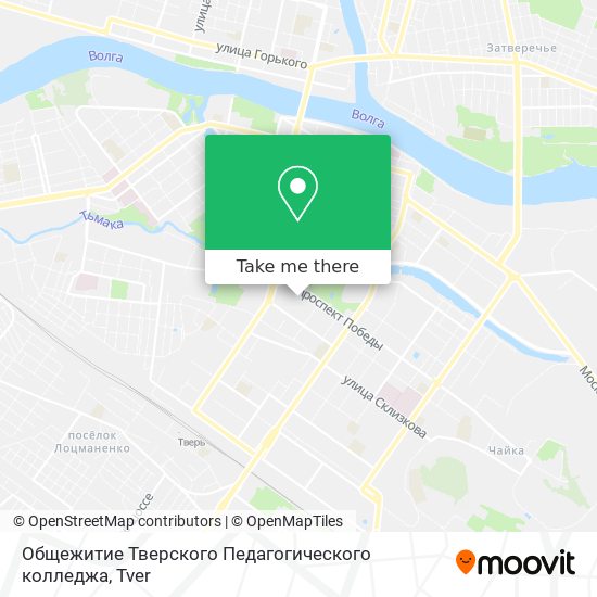 Общежитие Тверского Педагогического колледжа map