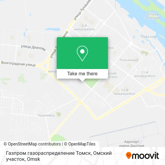 Газпром газораспределение Томск, Омский участок map