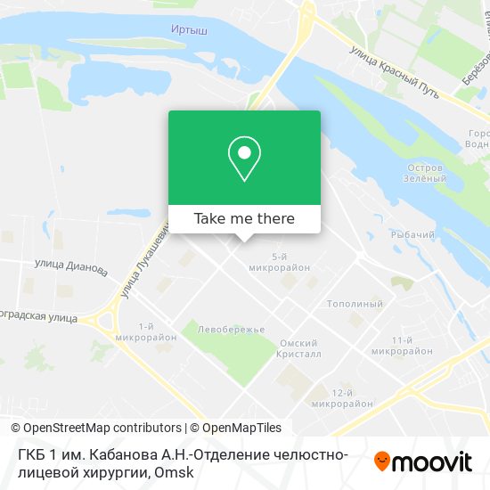 ГКБ 1 им. Кабанова А.Н.-Отделение челюстно-лицевой хирургии map