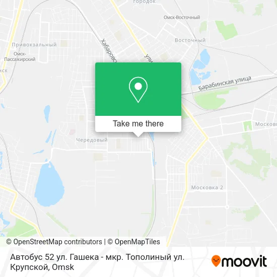Автобус 52 ул. Гашека - мкр. Тополиный ул. Крупской map