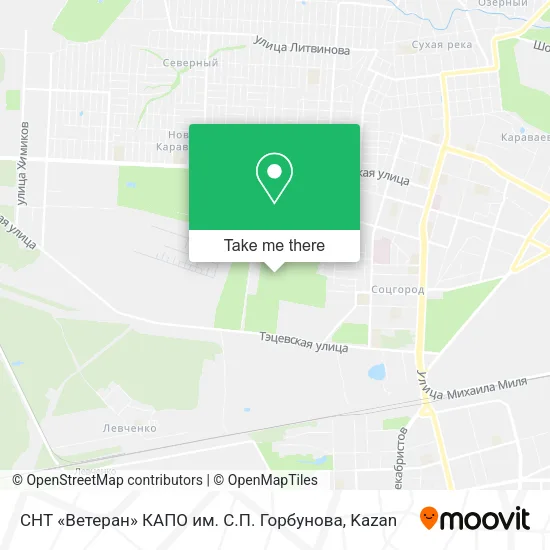 СНТ «Ветеран» КАПО им. С.П. Горбунова map