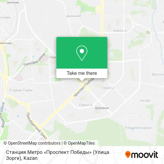 Станция Метро «Проспект Победы» (Улица Зорге) map