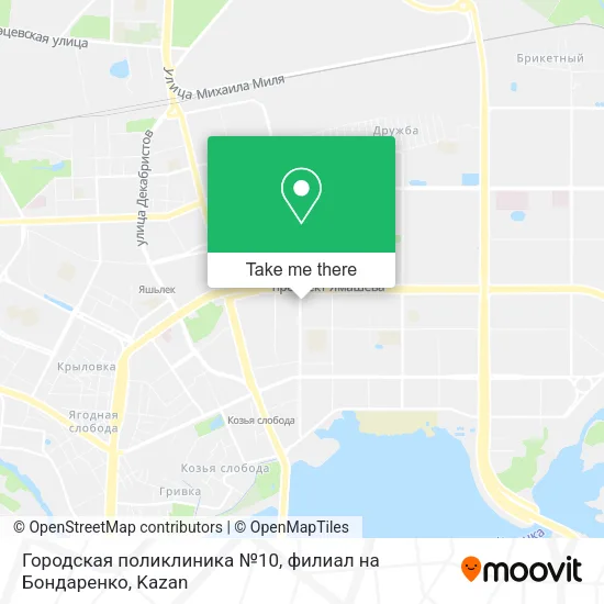 Городская поликлиника №10, филиал на Бондаренко map