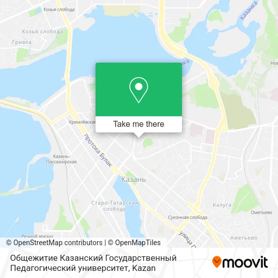Общежитие Казанский Государственный Педагогический университет map