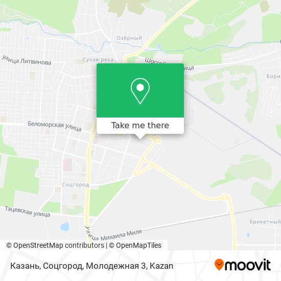 Казань, Соцгород, Молодежная 3 map