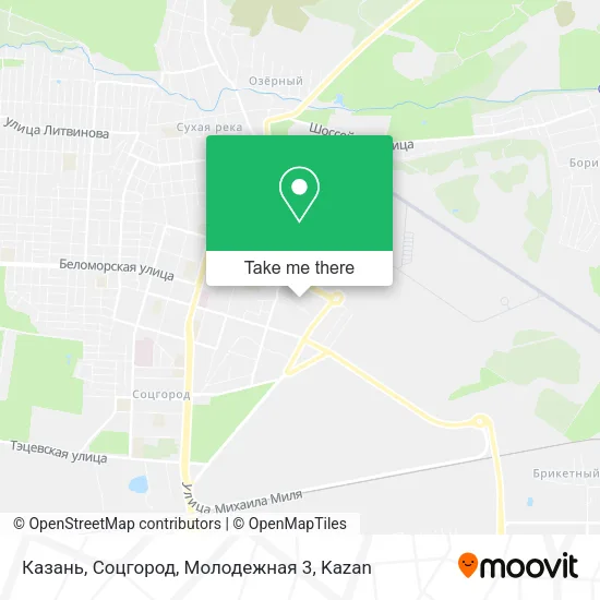 Казань, Соцгород, Молодежная 3 map