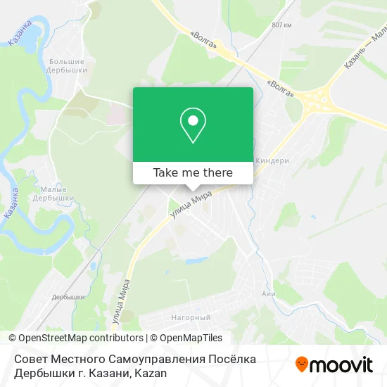 Совет Местного Самоуправления Посёлка Дербышки г. Казани map