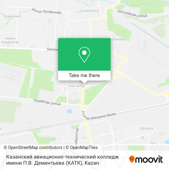 Казанский авиационно-технический колледж имени П.В. Дементьева (КАТК) map