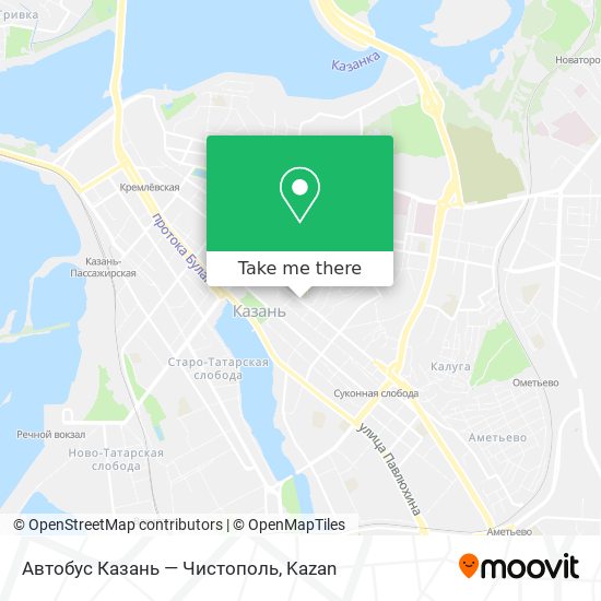 Автобус Казань — Чистополь map