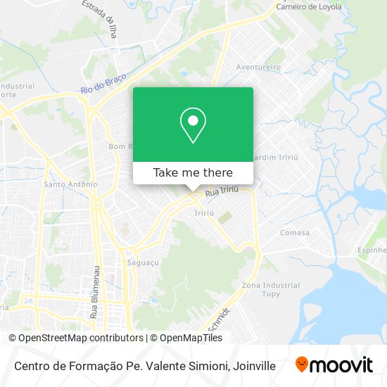 Mapa Centro de Formação Pe. Valente Simioni