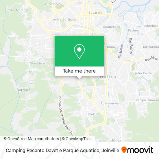 Camping Recanto Davet e Parque Aquático map