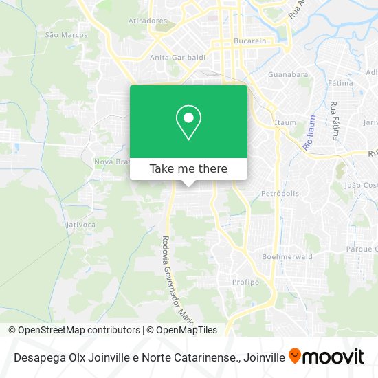 Mapa Desapega Olx Joinville e Norte Catarinense.