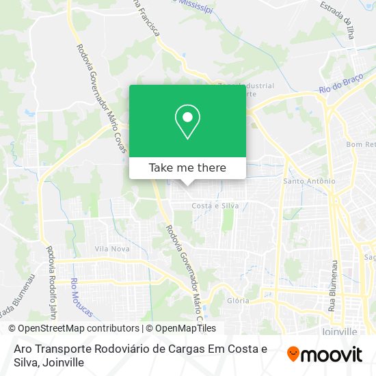 Aro Transporte Rodoviário de Cargas Em Costa e Silva map