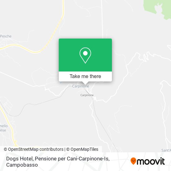 Dogs Hotel, Pensione per Cani-Carpinone-Is map