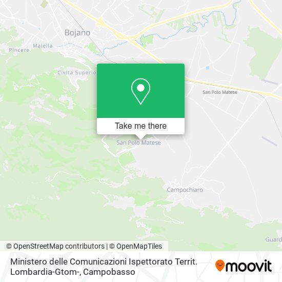 Ministero delle Comunicazioni Ispettorato Territ. Lombardia-Gtom- map